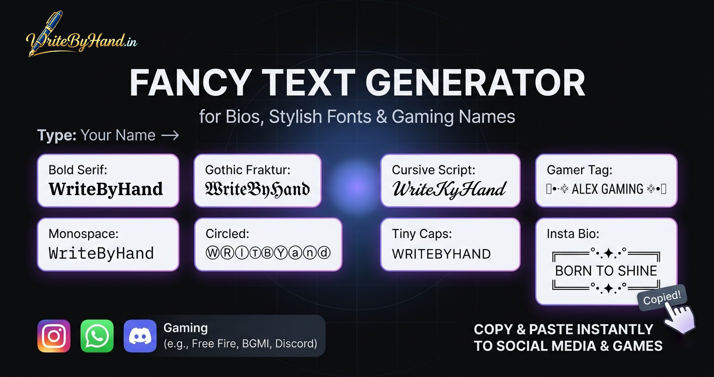 Fancy Text Generator | Stylish Name for Instagram & Cool Fonts