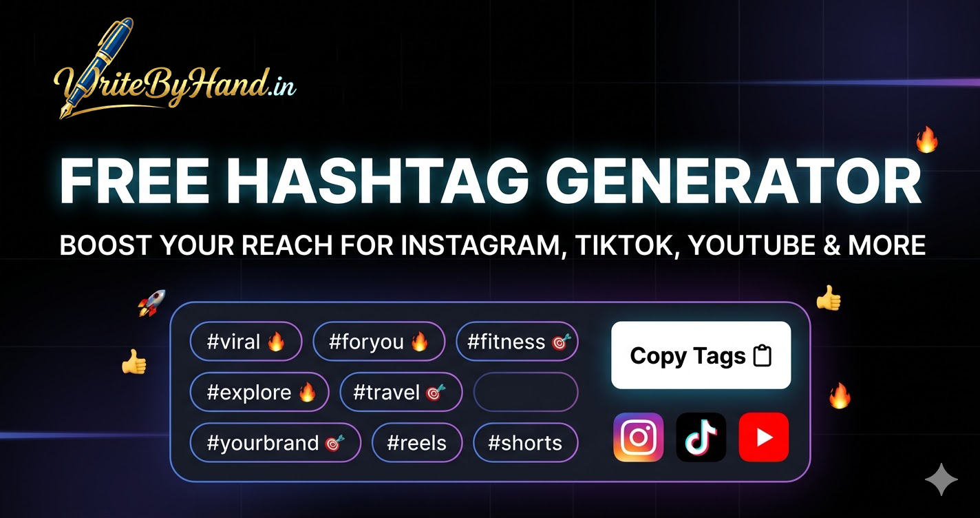 Free Instagram Hashtag Generator: Trending Tags for Reels & YouTube