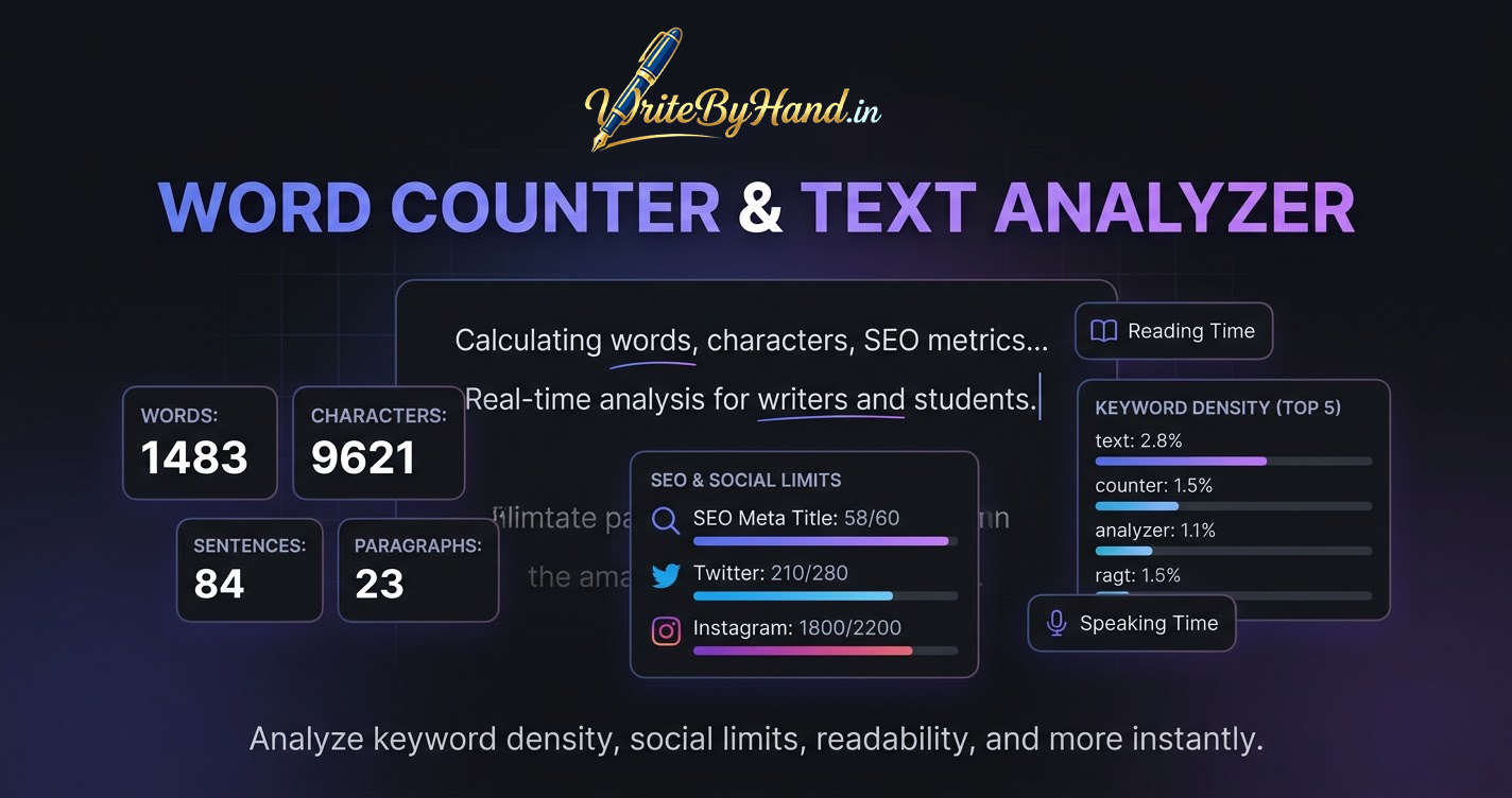 Word Counter & Character Count Online | Free Text Analyzer